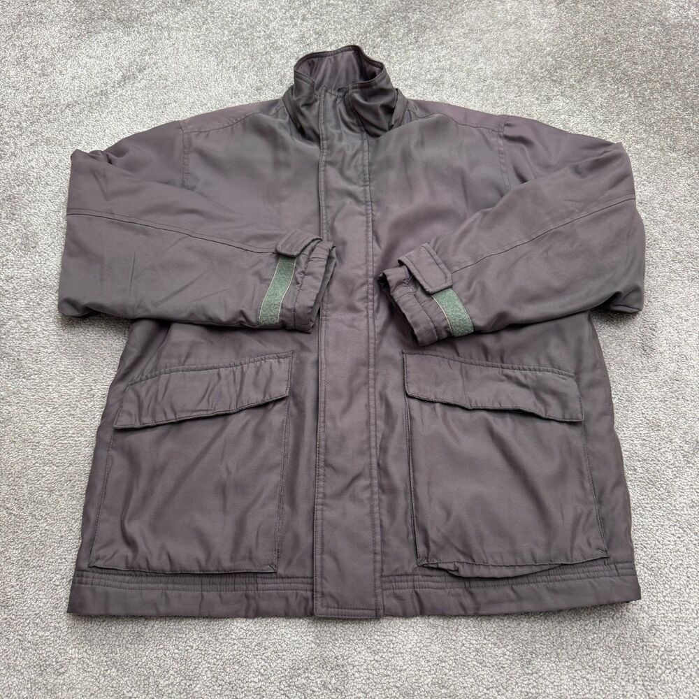 Bossini Urban Vintage 90's Retro Utility Jacket Mens Small Gray Quilted Fleece